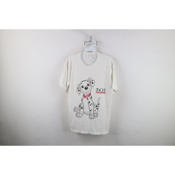 Vintage 90s Disney Womens Medium Distressed Spell Out 101 Dalmatians T-Shirt - Picture 1 of 15